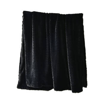 Bianca Tambar Throw Rug Faux Fur Sofa/Bed Decor Cloth 170x130cm Black