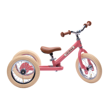 Trybike Pink Vintage 3-Wheel 86cm Balance Bicycle Kids Ride On 18m+