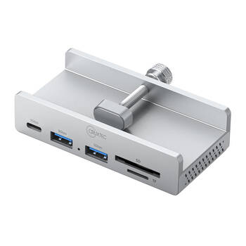 Cruxtec 5-Port USB 3.0 Hub Type-C DC 5V Port USB-A USB-C SD Card Clamp-Mounted
