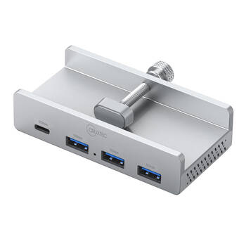 Cruxtec 4-Port USB 3.0 Hub w/ Type-C Power Port USB-A USB-C Clamp-Mounted