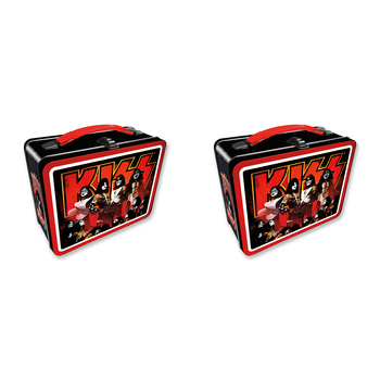 2PK Aquarius Tin Carry All Kiss Fun Box Food Storage Lunchbox