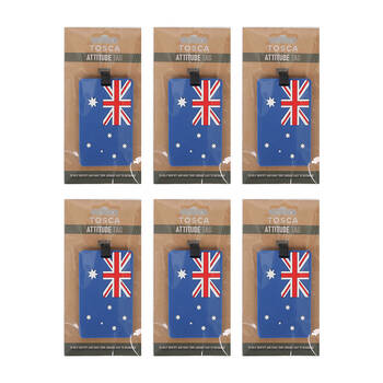 6PK Tosca Attitude Travel Luggage Suitcase Bag Tag - Aus Flag 