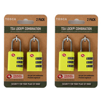 4pc Tosca Travel Luggage Suitcase TSA Combination Lock Yellow