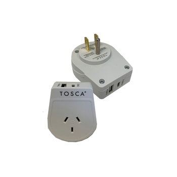Tosca OB Travel Power Adapter Converter Plug w/ USB A&C - USA
