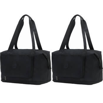 2PK Tosca Foldable & Expandable Holiday/Travel Tote Bag Black