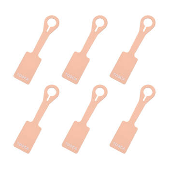 6PK Tosca Silicone Travel Luggage Suitcase Bag Tag Peach