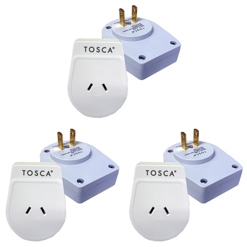 3PK Tosca Japan OB Portable Travel Power Adapter - White