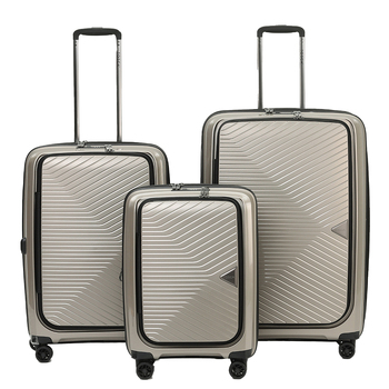 3pc Tosca Space X 20" Carry On 25/29" Trolley Case Set - Champagne