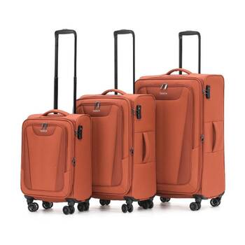 3pc Tosca Altitude Travel Suitcase/Luggage Set W/ Wheels & Lock Rust Orange