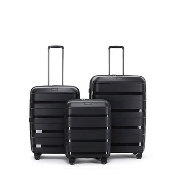 3pc Tosca Comet Wheeled Suitcase Luggage Set- Black