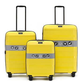 3pc Tosca Comet Wheeled Suitcase Luggage Set - Yellow