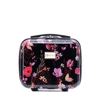 Tosca Bloom 32cm Beauty Case Suitcase Luggage Bag - Black/Pink