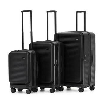 3pc Tosca Zen Travel Suitcases/Luggage Set W/ Wheels & Combination Lock Black