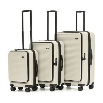 3pc Tosca Zen Travel Suitcases/Luggage Set W/ Wheels & Combination Lock Stone