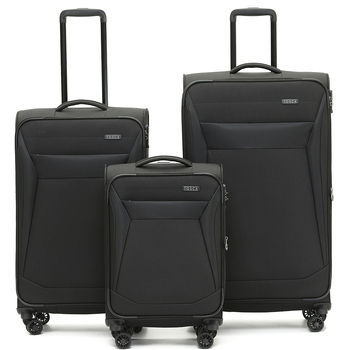 3pc Tosca Aviator 2.0 Suitcase Luggage 21" Carry On 28/32" Case Set - Black 