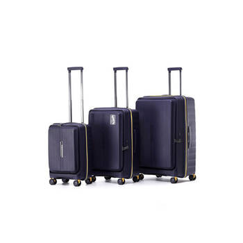 3pc Tosca Cruiser Hard Case Travelling Suitcase Luggage Set Purple/Yellow