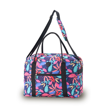 Tosca Fashion Onboard Overnight Tote Bag - Black Tropical