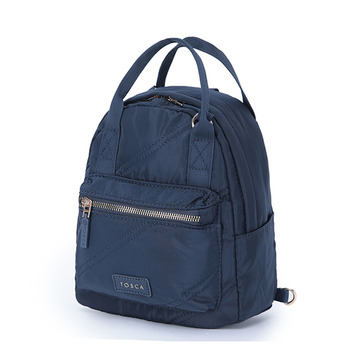 Tosca Mini Utility Compact Carry Bag Navy Stitch w/Strap Loops