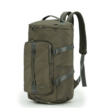 Tosca Barrel Travel Heavy Duty Hiking Backpack/Tote Khaki Stitch
