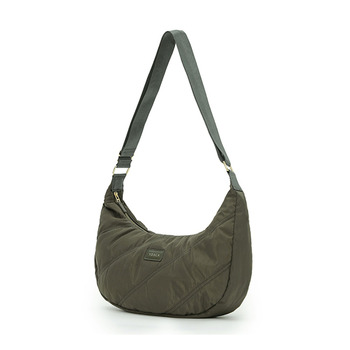 Tosca Everyday Hobo Shoulder Compact Handbag Khaki Stitch