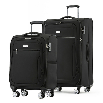2pc Tosca Transporter 20"/30" Travel Trolley Luggage Suitcase S/L Black