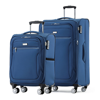 2pc Tosca Transporter 20"/30" Travel Trolley Luggage Suitcase S/L - Blue