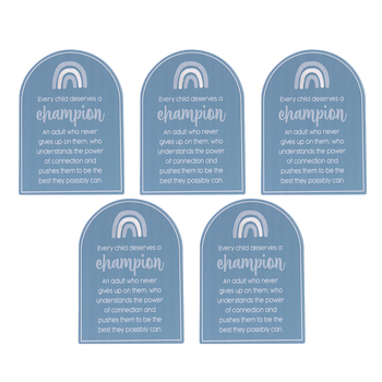 5PK Splosh Teacher Champion Verse Plaque 1x14cm - Blue