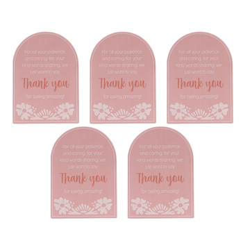 5PK Splosh Teacher Thank You Verse Plaque 1x14cm - Pink