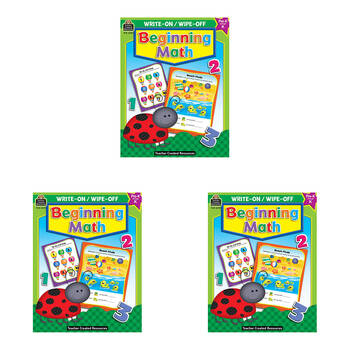 3PK Teacher Created Resources Beginning Math Write-On Wipe-Off Book 4y+