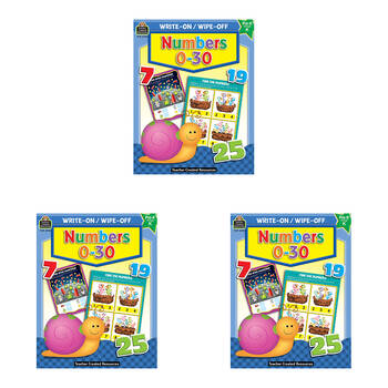 3PK Teacher Created Resources Numbers 0–30 Write-On Wipe-Off Book 4y+