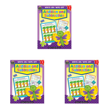 3PK Teacher Created Resources Addition & Subtraction Write-On Wipe-Off Book 4y+