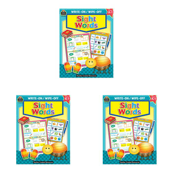 3PK Teacher Created Resources Sight Words Write-On Wipe-Off Book Kids 5y+
