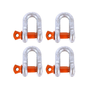 4PK Thorny Devil Shackle Dee Grade S Screw Pin SWL 500Kg Outdoor Camping 1/4 Silver