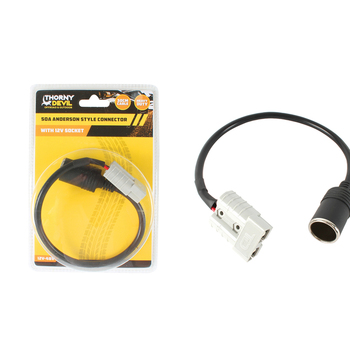 Thorny Devil 30cm/50A 16Awg Anderson Style Connector to Twin 12V Sockets