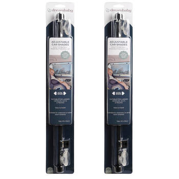 2PK Dreambaby Adjustable Wide Car Window Shade w/ Heavy Duty Suction Cups Black