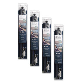 4PK Dreambaby Adjustable Wide Car Window Shade w/ Heavy Duty Suction Cups Black
