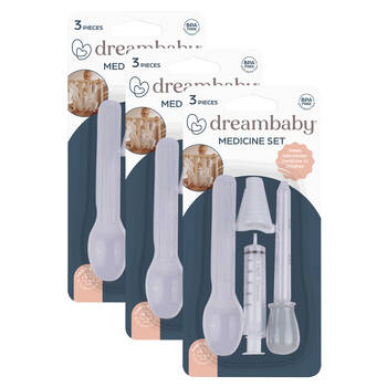 3x 3pc Dreambaby Baby/Kids Safety Medicine Set w/ Spoon/Dropper/Syringe White