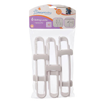 6pc Dreambaby Baby/Kids Safety Sliding Lock Bag with Header White