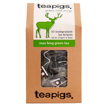 50pc Teapigs Mao Feng Green Tea Leaves Temples/Tea Bags