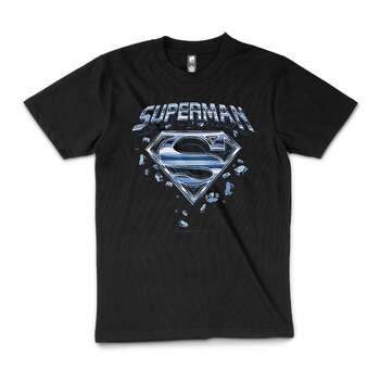 Superman DC Comic Superhero Logo Man Of Steel T-Shirt Black Size 2XL