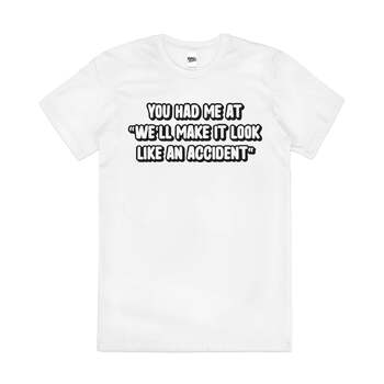 We'll Make It Look Anti-Social Slogan Cotton T-Shirt White Size 2XL