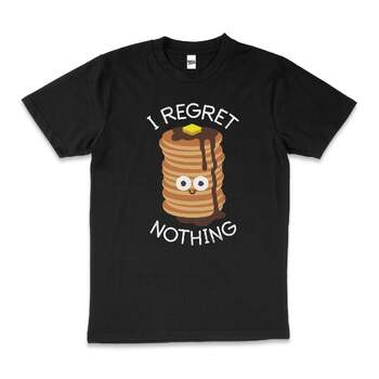Carbe Diem Funny Regret Nothing Slogan Cotton T-Shirt Black Size 3XL