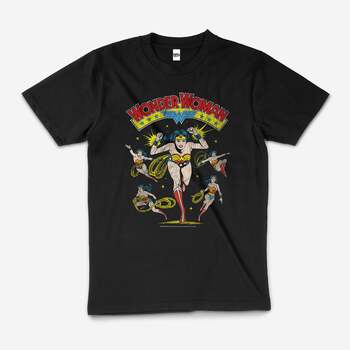 DC Comics Wonder Woman Geek Superhero T-Shirt Black Size 4XL
