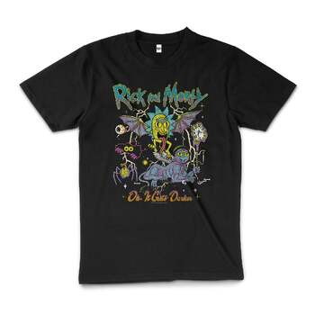 Rick And Morty It Gets Darker Design Cotton T-Shirt Black Size 4XL