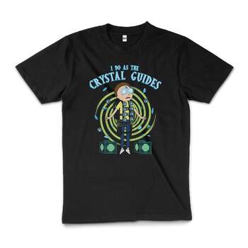 Rick And Morty I Do As the Crystal Guides Cotton T-Shirt Black Size L