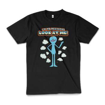Rick And Morty I'm Mr Meeseeks Look at Me Cotton T-Shirt Black Size L