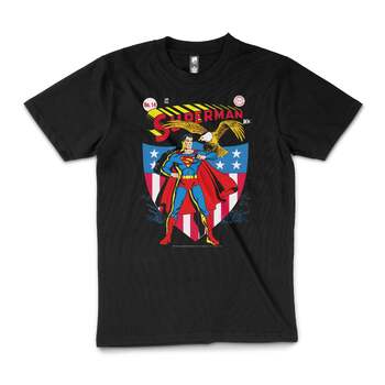 Superman DC Comic Superhero 14th Edition Man Of Steel Black Size M