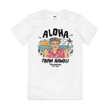Aloha from Hawaii Funny Politics Parody Cotton T-Shirt White Size M