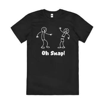 Oh Swap Artsy Funny Pun Cute Cotton T-Shirt Black Size S