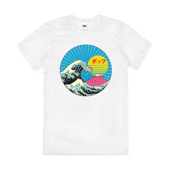 The Great Pop Wave Retro Vibe 90s Style Cotton T-Shirt White Size S